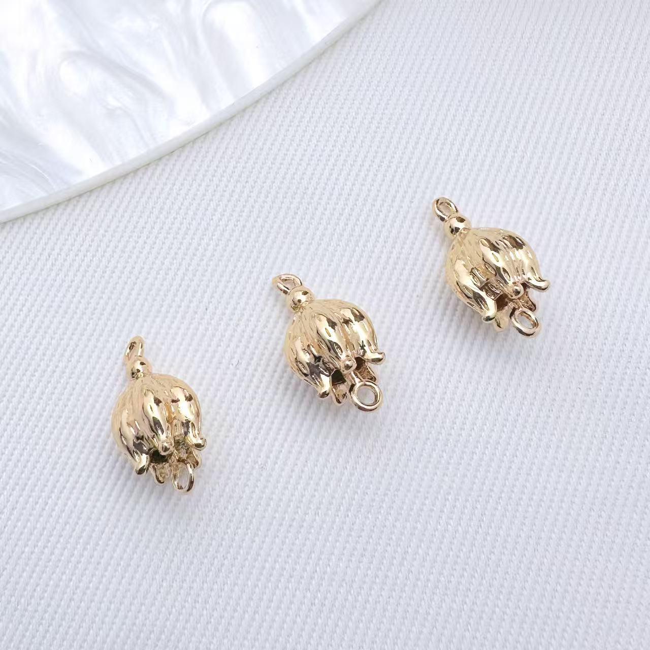 Copper-Plated Gold Antique Style Hairpins, Earrings DIY Bell Ornaments.
