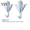 Minimalist White Hook 2Pcs 3D Printed Halloween Ghost Wall Hook, Decorative Hanger for Space Saving Organizer Hats Towels Keys, Creative Storage