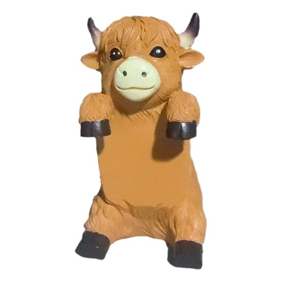 Planche à Mémo Vache des Highlands Porte-Notes en Résine Décoration de Bureau Mignonne Organisateur pour Bureau et Étude Cadeau Pratique pour la Maison et le Bureau