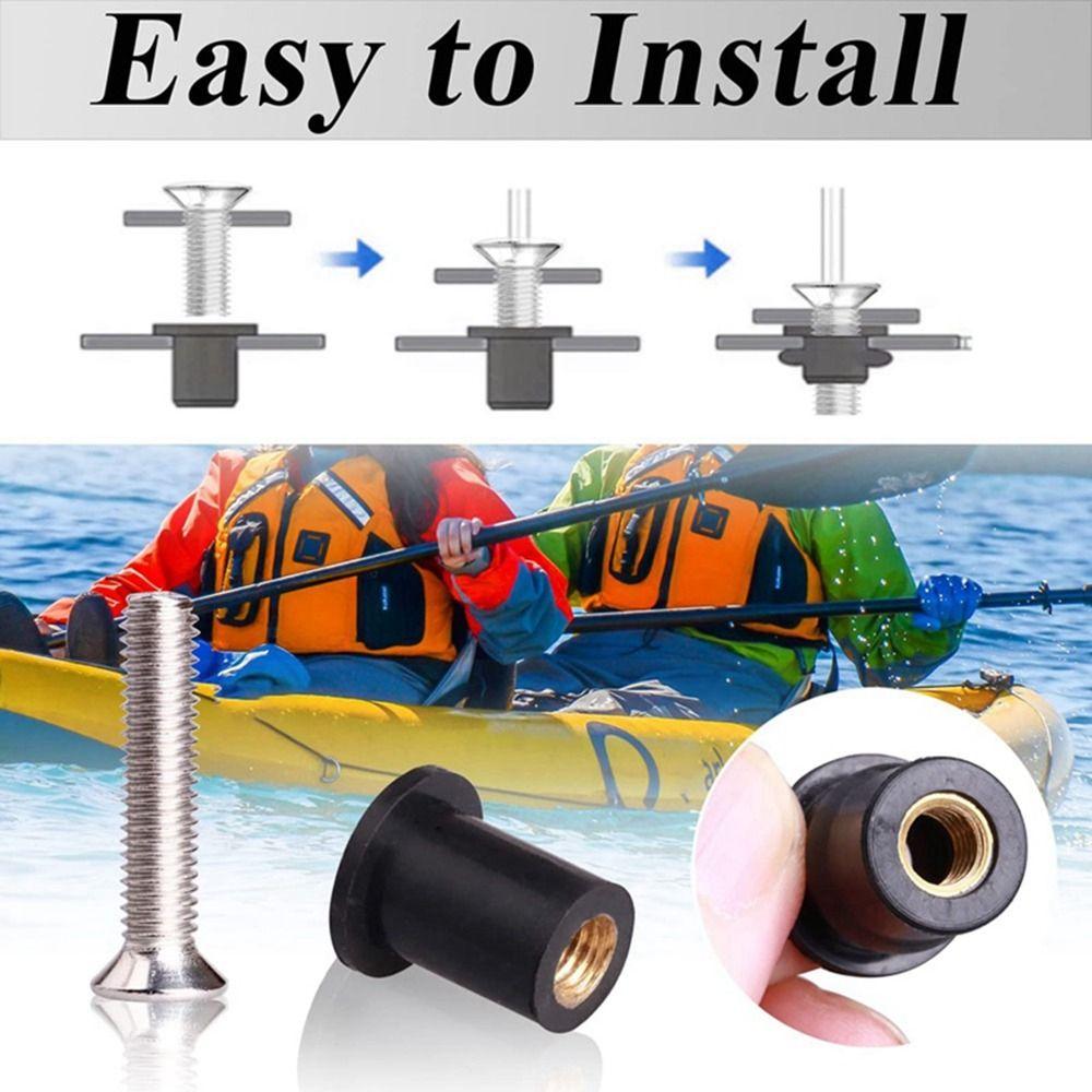 

10Sets with Stainless Steel Screws M5 Neoprene Well Nuts Parts Accessories Well Nut Kit Outdoor