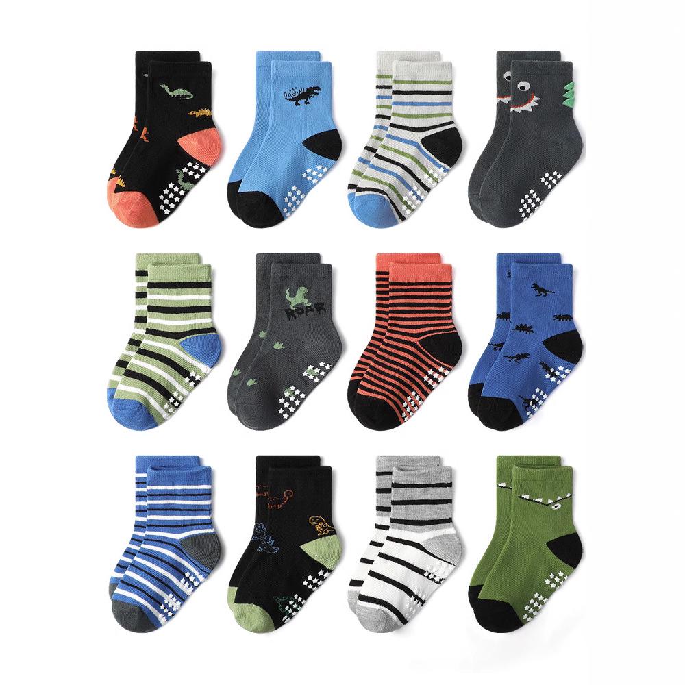 2025 Non-slip Cartoon Striped Baby & Toddler Breathable Socks