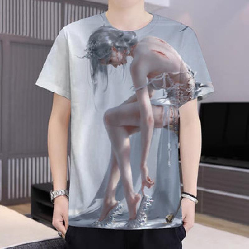 Sexy dívky Pánská trička Legrační tričko s 3D potiskem Léto Vintage Krátký rukáv Móda Tričko Ležérní Oblečení