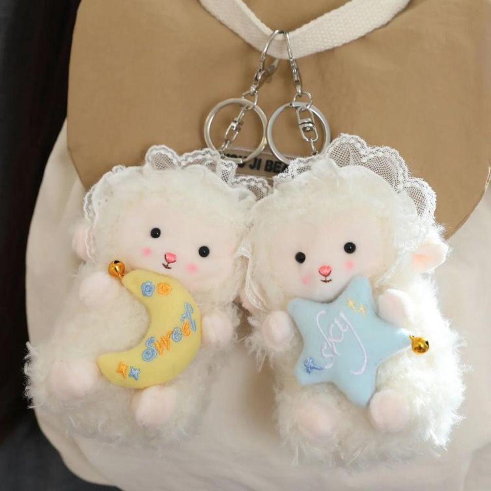 Cute Little Lamb Dolls Pendant Soft Fluffy Sheep Keyring Lovely Lamb Plush Keychain  Gifts