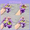 Handmade Crochet Grape Keychain Charm In Half-ripe And Fully-ripe Purple Yarn