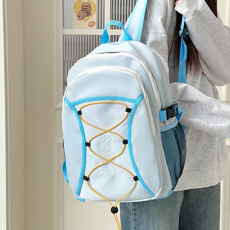 Schoolbag1011 New Contrasting Color Schoolbag College Students Junior High School High School Students Large Capacity Computer Backpack Outdoor Travel