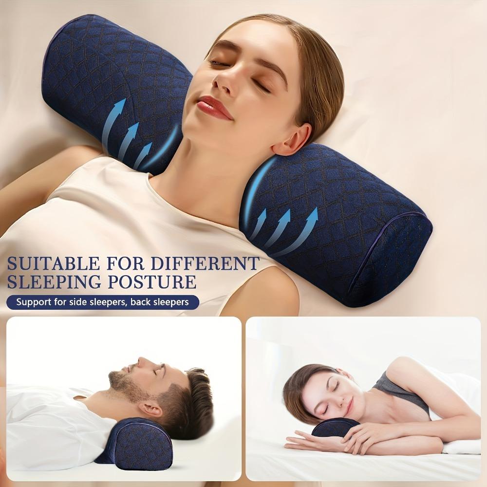 Cervical Neck Pillow Pain Relief Sleeping Roll Pillow Memory Foam Stiff Neck Pain Relief Travel Bolster Pillow Bed Back Sleepers