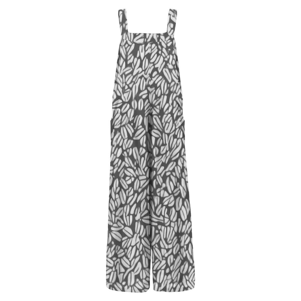 Women's Casual Jumpsuit Sleeveless Fashion Floral Print Jumpsuit