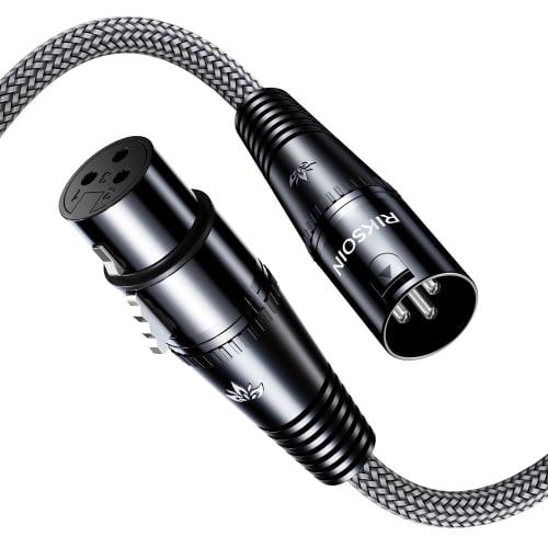 3m Heavy-Duty Male-to-Female XLR Microphone Cable Extension for Condenser Microphones, AV Amplifiers, Speakers, and Other Recording Devices