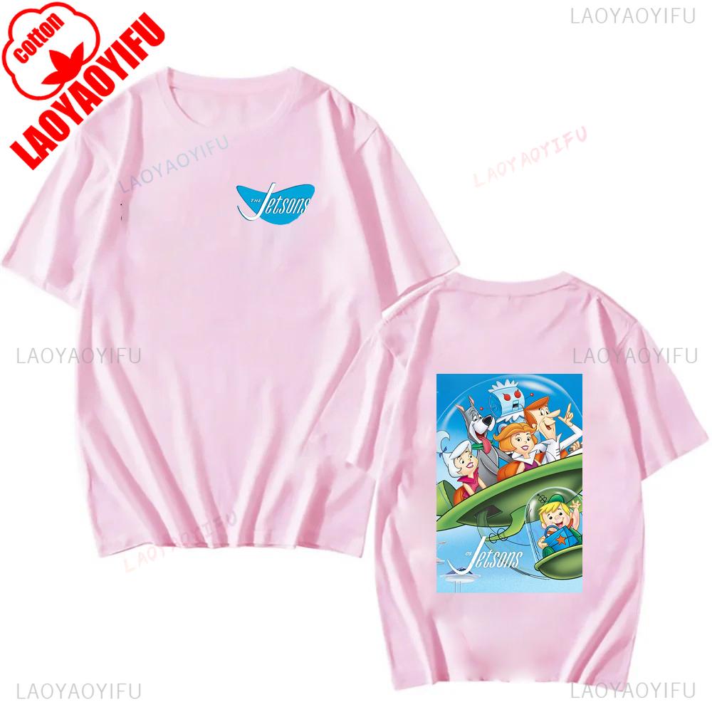 The Jetsons Printed T-shirt Tops Cartoon The Jetsons Letter Clothes Comfy Casual Breathable T Shirt Social Club