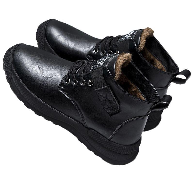 Herren Winter Plus Samt Verdickte Leder Schneestiefel - Rutschfest, Lässig, Outdoor Martin Stiefel.