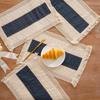 1pcs Boho Placemats Set Natural Cotton Burlap Farmhouse Place Mats with Tassels for Home Dining Wedding Table Kitchen Decor