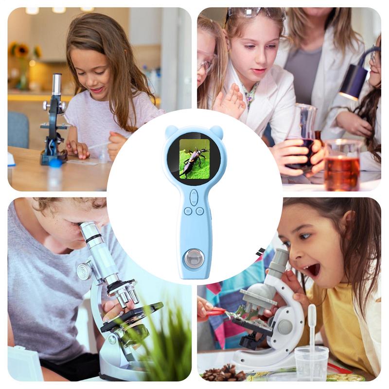Portable Microscope For Kids 50X Portable Digital HD Magnifier Two Lens Multi-Functional Magnifying Glass Supports Photo And