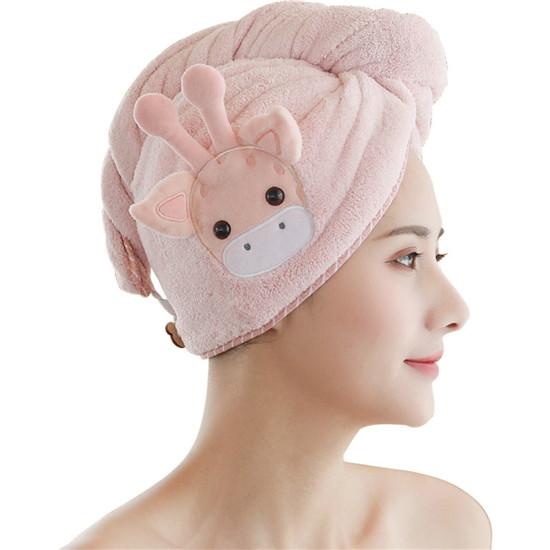 Hair Dryer Cap Women Absorbent Quick Dry Towel Wipe Head Coral Velvet
