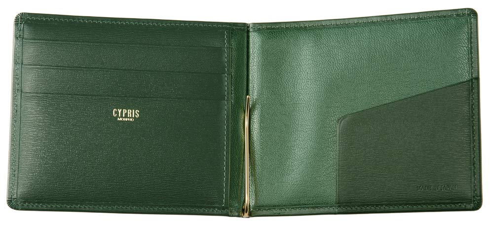 Box Calf Money Made in Day Birthday Boyfriend Green [CYPRI] Clip, Japan, Compact, Slim, Father's Gift, Present, Gift, 4413(06)