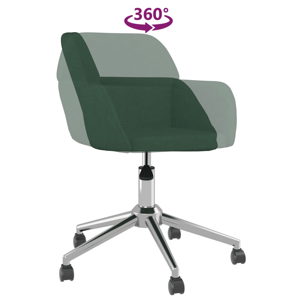 Dining Room Chairs 2 Pcs Swivel Dark Green Fabric