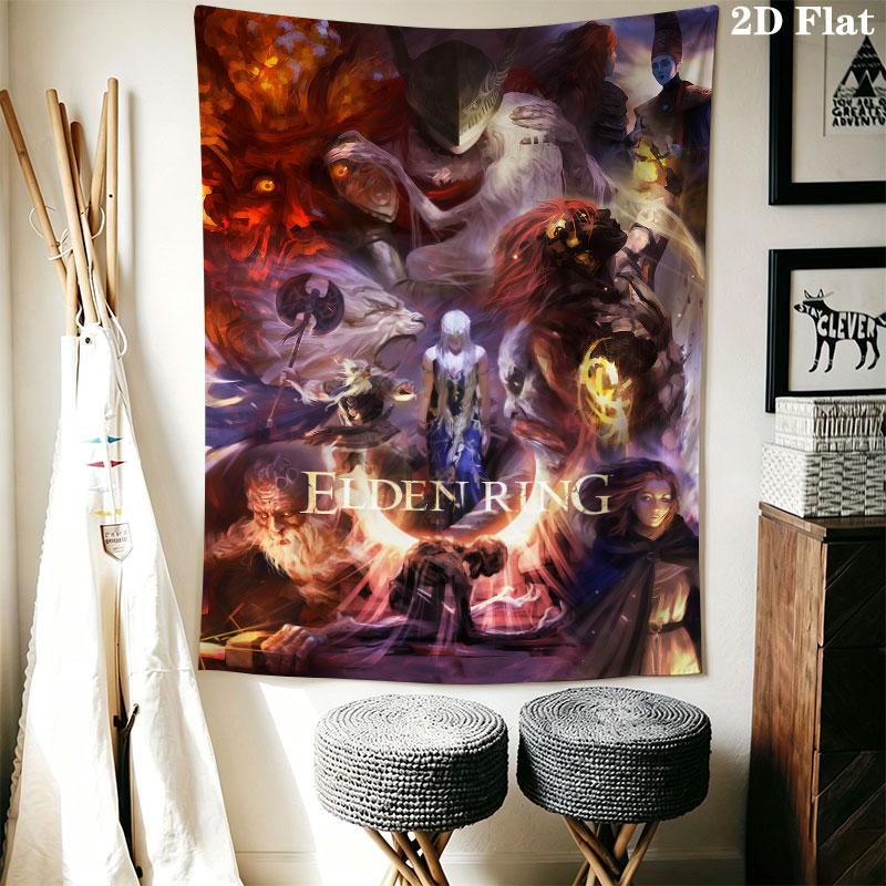 Elden Ring Call Wall Hanging Printed Fabric Blanket Decorative Tapestries for Bedroom Living Room Home Decor
