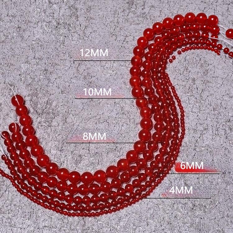 Natural Red Agate Beads, DIY Jewelry Beads, 7A Agate Round Bead Crystals