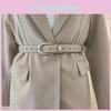 Womens Style Minimalist Waist Belt Metal Pin Buckle Dress Suit Shapewear Belt