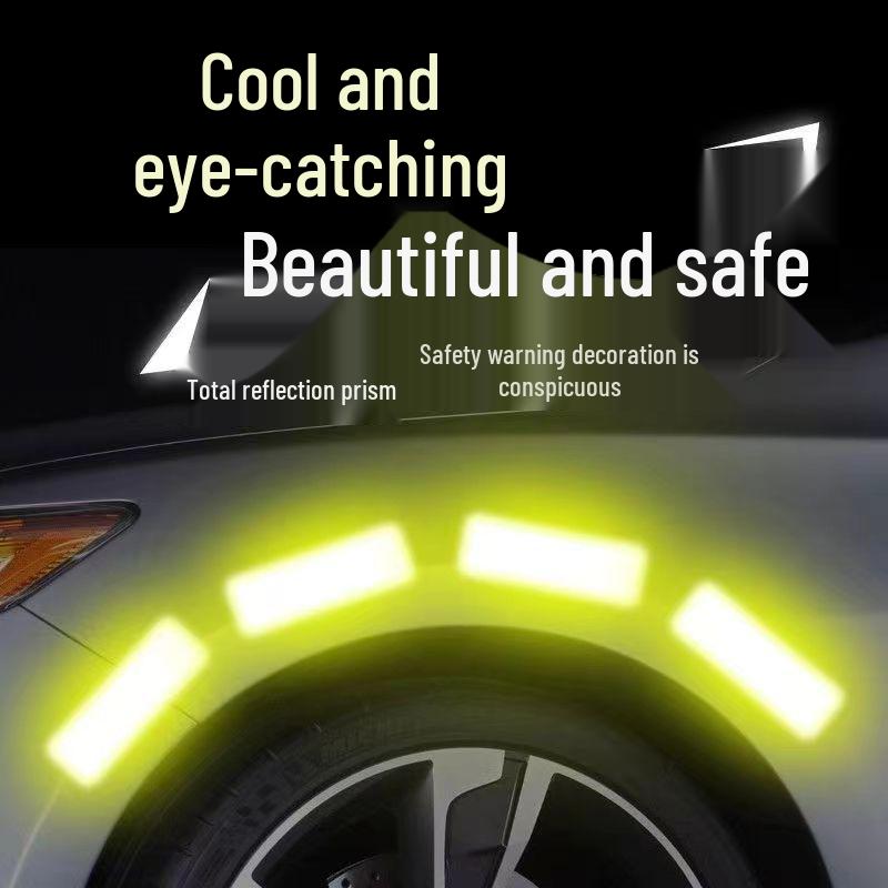 Multi-functional Waterproof Reflective Safety Stickers for Cars - Anti-collision Nighttime Visibility Strips
