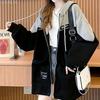 LIYURLTA Loose Fit Hoodie with Fleece Stylish Outerwear for Spring and LIY69 Women's Zip-Up Lining, Autumn, (2XL, Gray)