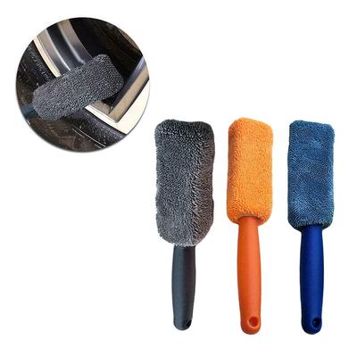 Portable Microfiber Wheel Tire Rim Brush for Car With Plastic Handle Washing Cleaner