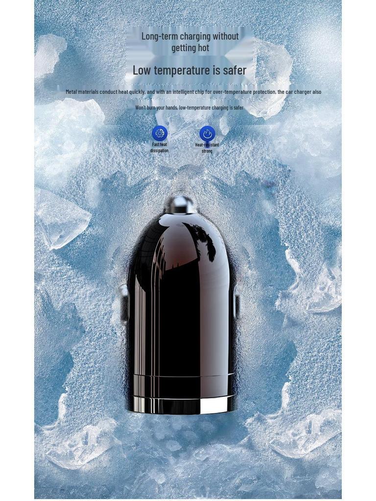 120W Fast Charging Mini Car Charger with Invisible Design for Cigarette Lighter