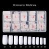 Nail Art Tips Set - 500 Pieces Natural & Transparent Full/Half Cover, French White