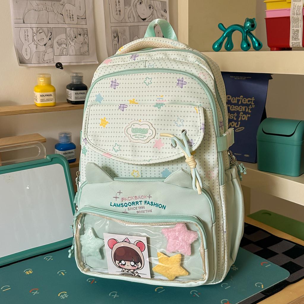 Schoolbag Japanese ins new schoolbag high value fresh sweet pain bag middle school student backpack light large capacity backpack