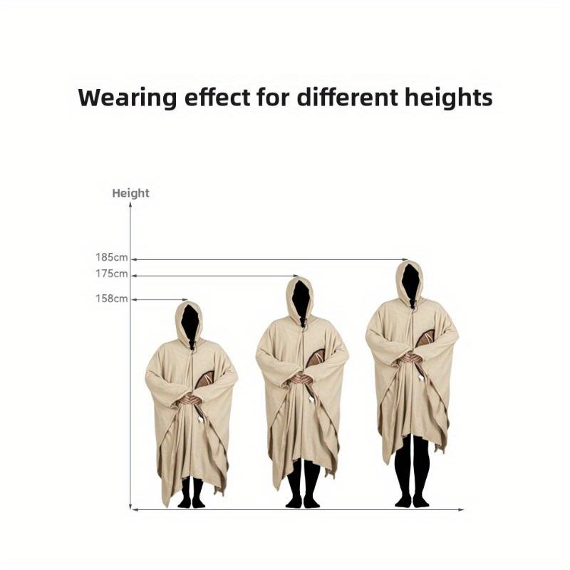 Multipurpose Poncho Sleeping Bag Fleece Camping Travel Wearable Blanket for Adults Outdoor Adventure Warm and Cozy
