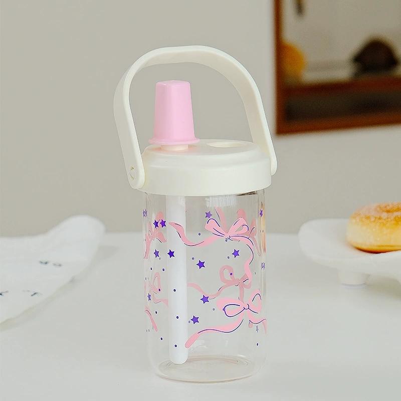 New Plastic Water Bottle With Straw Lid Portable Large Capacity Bubble Milk Tea Cups for Children Students Leak Proof Coffee Cup