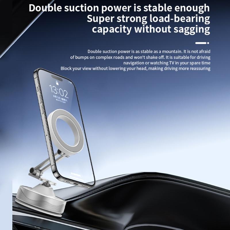 Car Phone Holder Strong Magnets & Vacuum Suctions Cup Adjustable Car Phone Mount, Phone Holder for Desk
