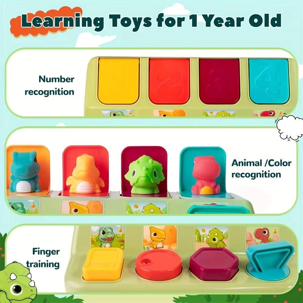 Button Dinosaur Switch Box Montessori Activity Pop Up Toy  Exercise Baby Fingers
