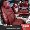 Durable Leather Seat Cover for BYD Han - Suitable for All Seasons, Fits Five Seats