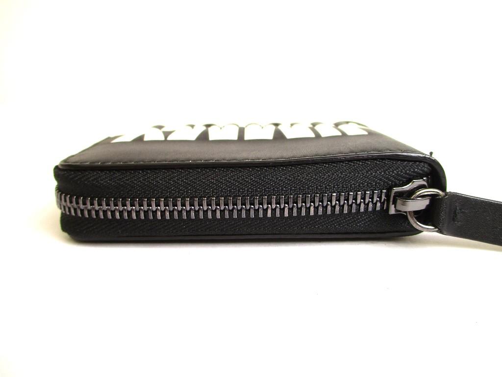 Authentic Jimmy Choo Black White Leather Bifold Wallet Compact Wallet Lawrence #9752  Refurbished