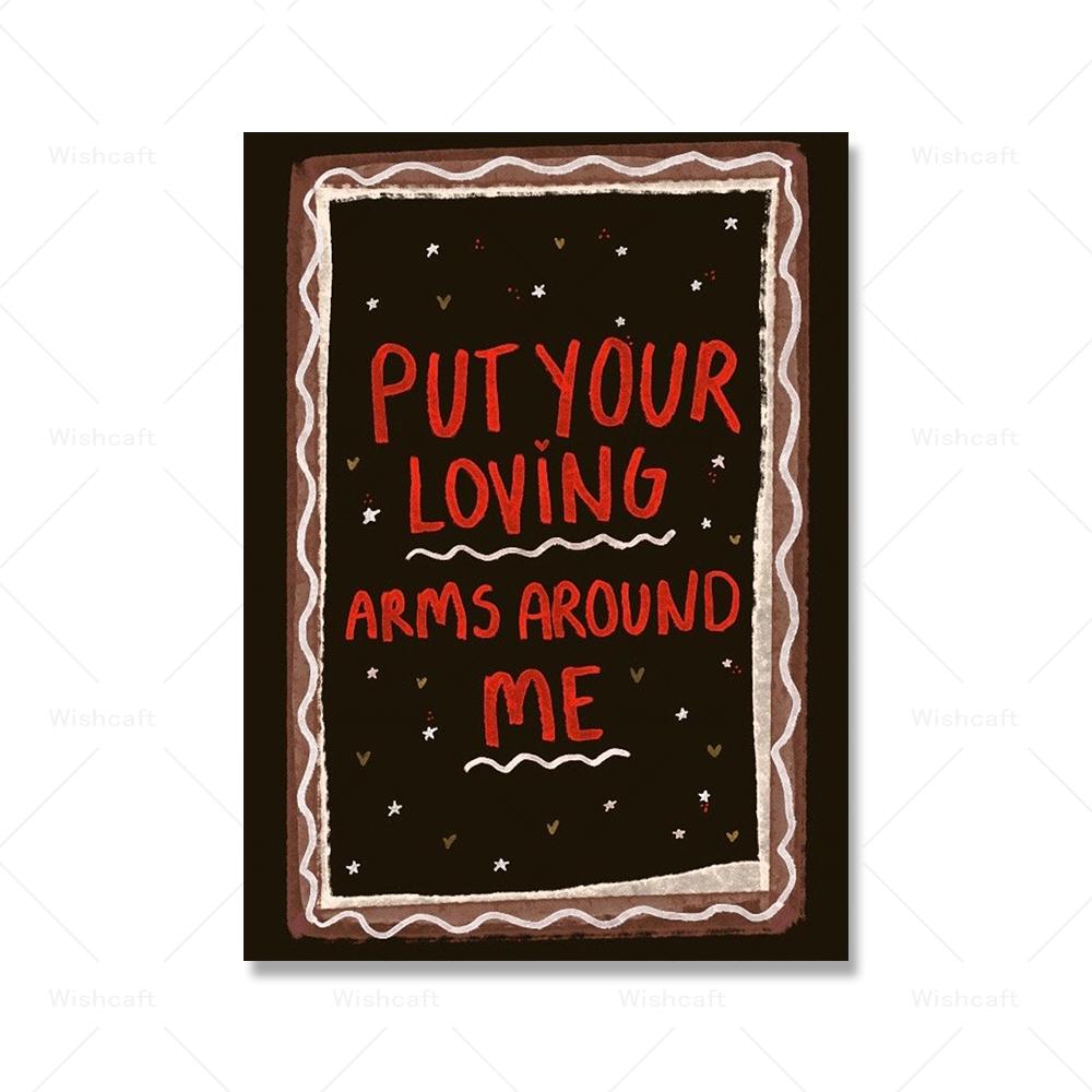 

I Adore You Pink Print Music Wall Art Illustrated Lyrics Music Canvas Painting Noridc Abstract Flowers Quotes Poster Retro Decor 21x30cm No Framed