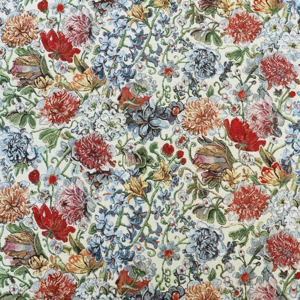 Nippon Chuko Dutch Imported Gobelin Floral 140cm Wide X 3m B&Bfabric Fabric, Print, Approx. Cut, GB-WHITE-FLOWERS