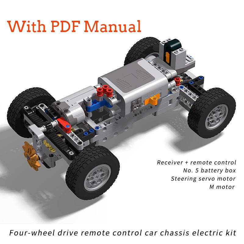 MOC Kreative Elektriske Høyteknologiske Deler Byggeklosser Elektrisk Fjernstyrt Klatrebil Modell DIY opplysende Leke barnegave