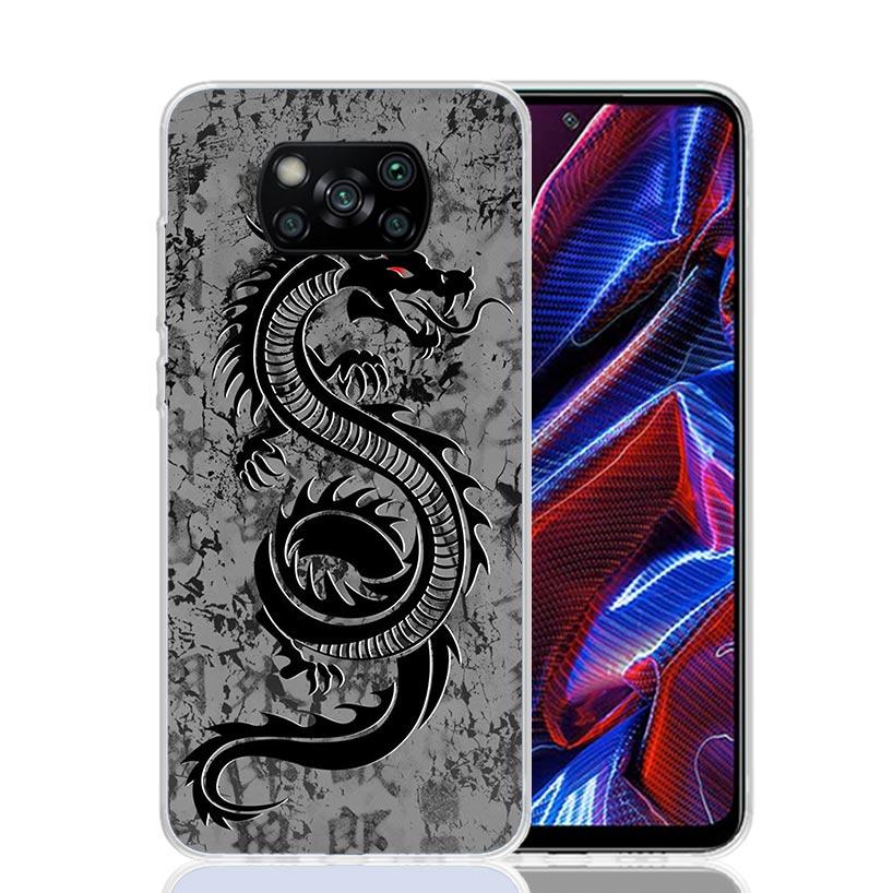 Asian Dragons Animal Tattoo Case Phone Cover for Xiaomi Redmi Note 10 9 9S 8 8T 7 5 Pro Mi 12T 11T 10T 9T 12 11 Lite A3 A2 Trend