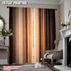 2Pcs Brown Curtain Bronze Copper Peach Tan Strip Farmhouse Rustic Vintage Modern Suitable For Bedroom Bathroom Living Room