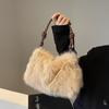 New Plush Bag Women's Largecapacity Sen Meng Trendy Autumn and Winter Messenger Bag Feeling Portable Plush Tote Bag