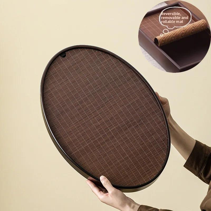 Bamboo Tea Tray for OnePerson Portable Water Storage Small Tea Table Set Kung Fu Dry Brewing Living Room Desktop Decor Accessory