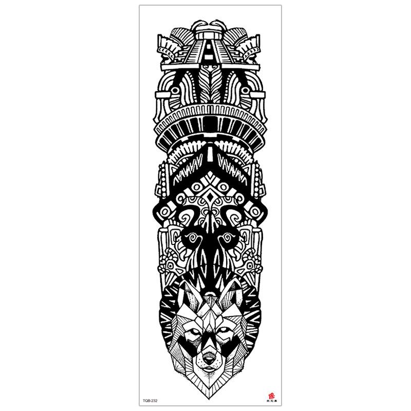 New Waterproof Full Arm Tattoo Stickers – Large Floral & Lion Design, Cross-Style, Hot Selling