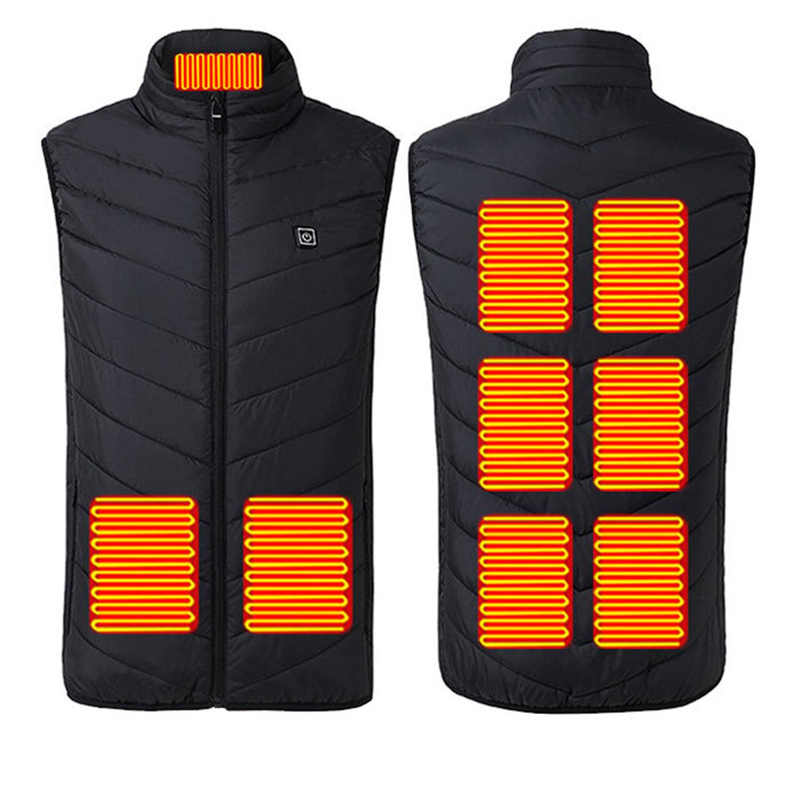 

Мужские и женские модные повседневные теплые жилеты с подогревом, однотонные XXL чёрный