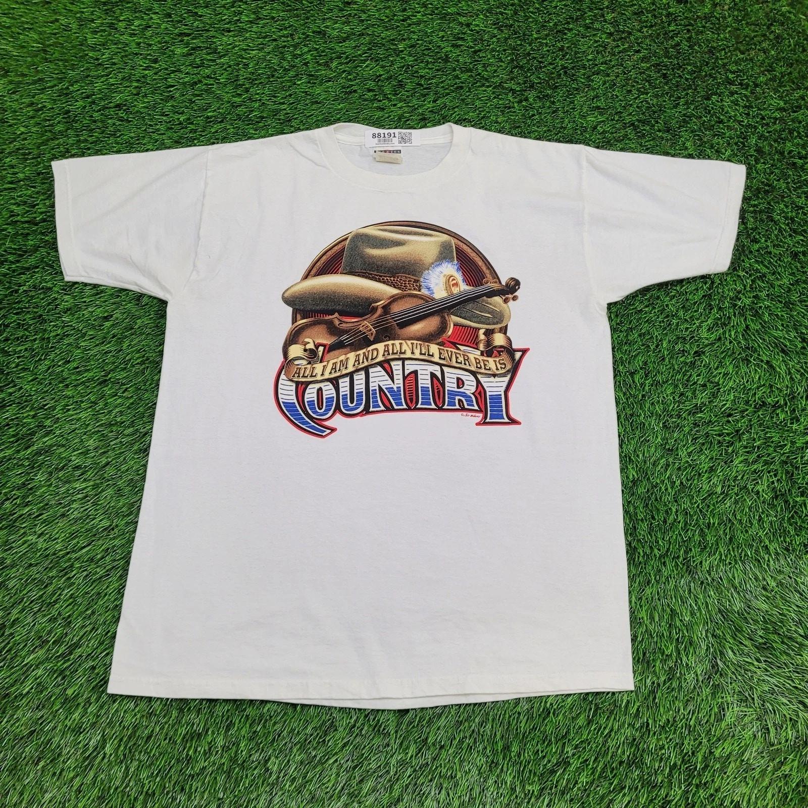 

Vintage 80s Country-Music Violin Shirt Large 22x28 White 3XL