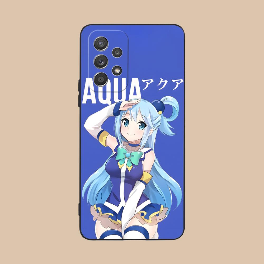 Konosuba Aqua Matte TPU Mobile Phone Case for Samsung Galaxy A56 55 54 53 52 51 36 35 34 23 16 15 5G Colorful Cover