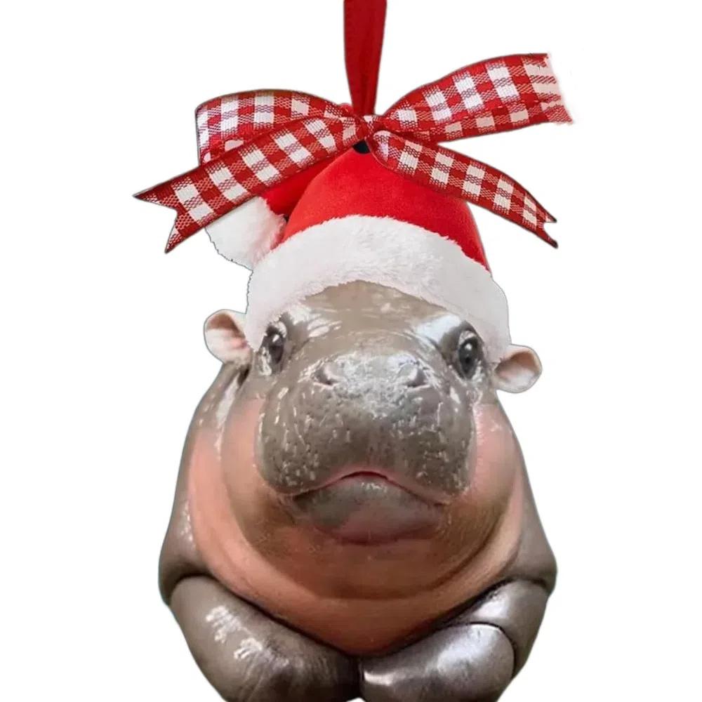 Moo Deng Hippopotamus Hanging Pendant Pygmy Hippo Car Haning Pendants  Party