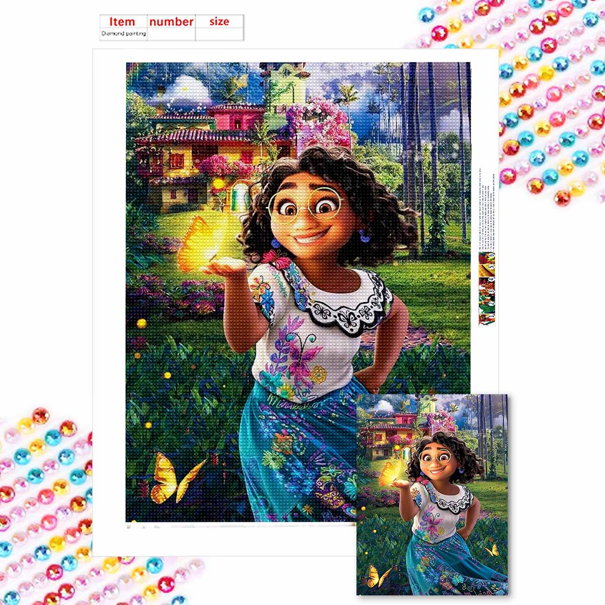 

DIY Diamond Painting Brave Girl Cross Stitch Kit Mosaic Art Diamond Painting Full Circle Diamond Home Decoration Round 20x30cm