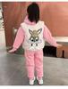 2025 Girls' Autumn/Winter Hoodie Set: Fleece-Lined Vest & Thickened Small Fragrance Style for Medium/Large Children