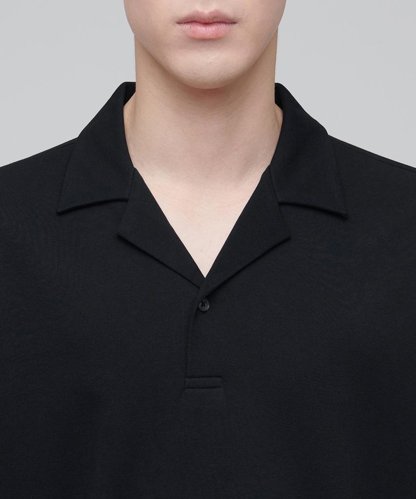 MUSINSA STANDARD Open Collar Polo Shirt [Black]