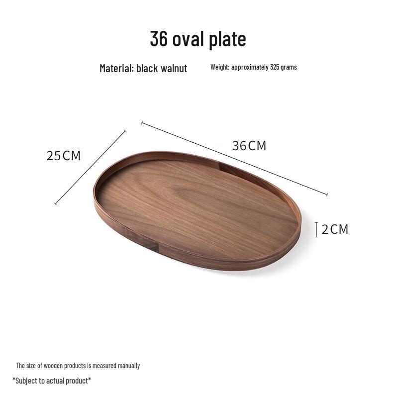 Black Walnut Wood Multi-functional Serving Tray 36x25x2cm
